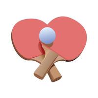 Two ping pong paddles with a ball on top of them vector