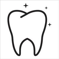 Glossy tooth icon. from dentist collection. Thin linear glossy tooth icon, medical, tooth isolated on white background. For your website, logo, app, UI design. illustration, isolated on white vector