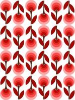 Red Flower Repeat Design for Textile or Stationery vector