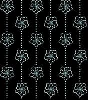 Minimalist Light Blue Hibiscus and Dots Pattern on Dark Background vector