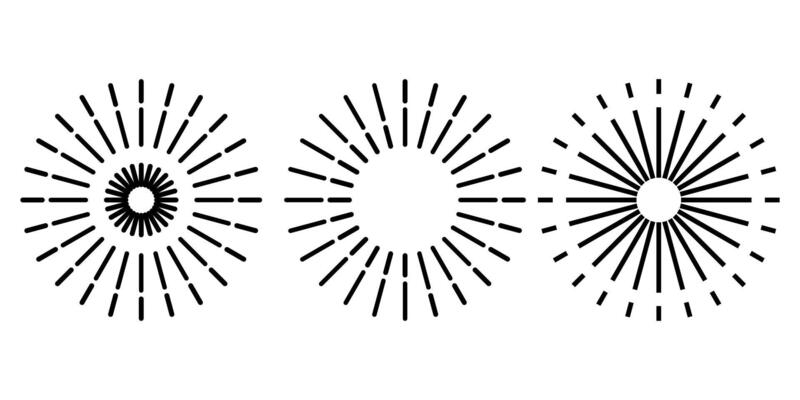 Retro sun ray line set