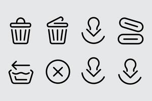 Minimalist Icon Set For Website And Mobile Application Design Purposes vector