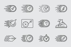 Speed And Performance Icon Set With Time And Fast Symbols vector