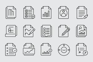 Document Line Icon Set For Business Analytics Reporting And Task Management vector
