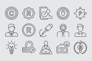 Set Of Thin Line Style Universal Business Icons On White Background vector