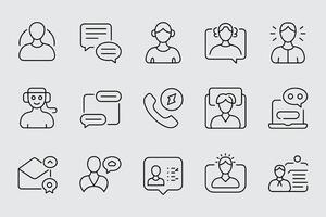 Customer Support Communication Icons Representing Online Help And Assistance Services vector