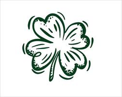 Green Clover set on white, hand drawn illustrations vector