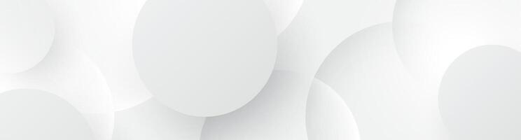 3D white abstract background overlap layer on bright space with cutout effect decoration. Modern graphic design element circles style concept for web banner, art, flyer, card, or brochure cover vector