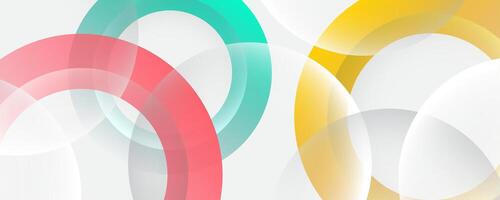 Colorful abstract background overlap layer on bright space with circles lines effect decoration. Modern graphic design element cutout style concept for web banner, flyer, card, or brochure cover vector