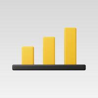A minimalistic yellow bar chart representing growth and analytics. vector