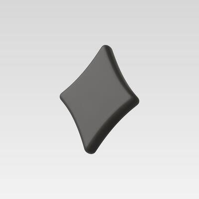 A sleek, abstract geometric shape on a smooth gradient background.