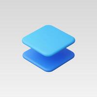 Two smooth, stacked blue squares on a clean, minimal background. vector
