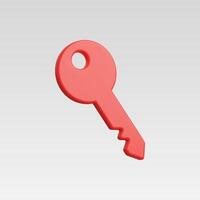 A simple, red key representing security and access in modern design. vector