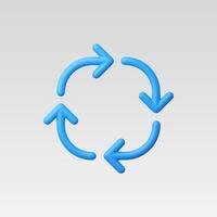 Stylized blue arrows in a circular formation symbolizing flow. vector