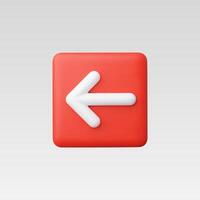 A modern red button with an arrow symbol indicating direction. vector