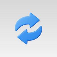 Blue circular arrows symbolizing exchange and transformation. vector