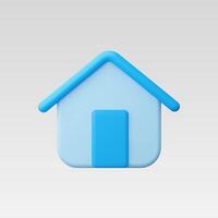 A simple blue house icon with a modern minimalist design. vector