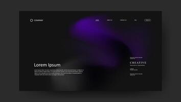 website page with fluid gradient design for landing page vector