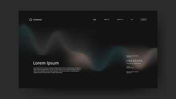landing page with abstract wave fluid gradient design vector