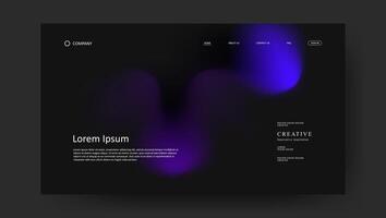 landing page with fluid gradient design for website page vector