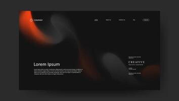 landing page with dark fluid gradient design for website page vector