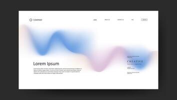 landing page with abstract wave fluid gradient vector