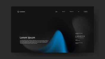 landing page with fluid gradient for website page vector