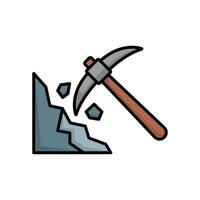 Old Mining Pickaxe Icons in Style vector