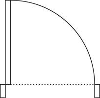 Door icon for house plan top view. Architectural element. Icon for interior project, construction symbol, blueprint and map vector