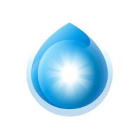 Modern glowing water droplet illustration, hydration molecule. smooth gradient colors and shiny effect, perfect for skincare, cosmetic product labels or moisturizing concepts vector