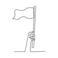 Continuous one-line drawing 4th of July Happy Independence Day single line draw vector