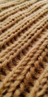 Ultra detailed close up of knitting stitches texture for fabric design photo