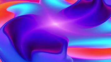 Vibrant fluid abstract background animation with glowing neon blue and purple waves, creating a futuristic and energetic digital aesthetic. Seamless looping. Great for technology and media projects video