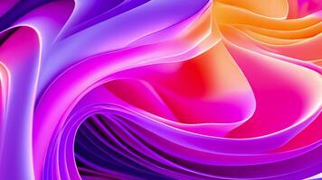 Vivid Pink and Orange Abstract Motion Background, Flowing Liquid Swirls, Glossy 3D Fluid Art, Smooth Dynamic Waves, Modern Aesthetic Design for Branding, High-Quality Loop Animation for Marketing video