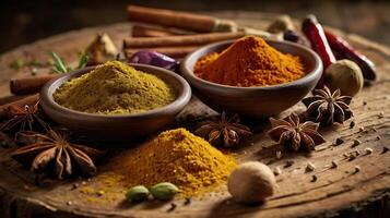 Natural Soft Light Capturing the Texture of Assorted Spices photo