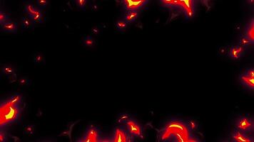 Red and Black Background with Flames Animation, Fiery 2D Effect, Intense Visual Design in 4K video