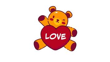 teddy bear with heart Animation 4K Loop Alpha Chanel video