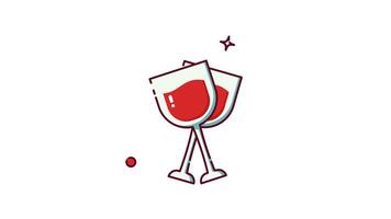 glass of wine animation 4K Loop scalable video