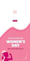 Accelerate Action. International Women's Day. Banner design with silhouette for greetings, campaigns, advertising on March 8. Add vector