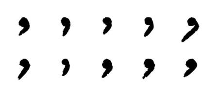Doodle quotation mark by pencil. Hand drawn chalk comma set for speech bubble. crayon apostrophe icon for conversation. Sketch scribble sign. Punctuation symbol vector