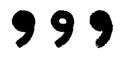 Doodle quotation mark by pencil. Hand drawn chalk comma set for speech bubble. crayon apostrophe icon for conversation. Sketch Punctuation scribble sign. vector