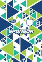 sport pattern with green and blue triangle, jersey design, sublimation printing vector