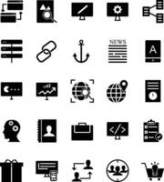 icons set of web development and internet related items vector