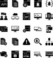 various icons of web development and programming vector