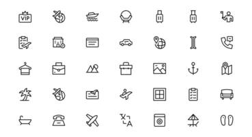 Travel Booking with Icon Designs for Reservations, Flights, and Travel Plans. Perfect for Websites, icon pack Apps, and User Interfaces in the Travel Industry. vector