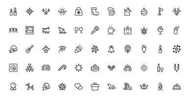 Celebrate the New Year with Stylish Icons for Festive Occasions. This Icon Set Includes Cheers, Fireworks, and Vibrant Symbols set bundle vector
