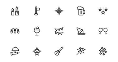 Celebrate the New Year icon with Stylish Icon for Festive Occasions. This Icon Set Includes Cheers, Fireworks, and Vibrant Symbols for Every Celebration. vector