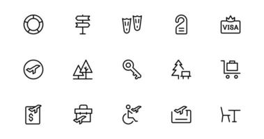 Streamline Travel Booking with Icon Designs for Reservations, Flights, and Travel Plans. Perfect for Websites, Apps, and User Interfaces vector