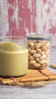 pistachio cream and nuts in a jar video