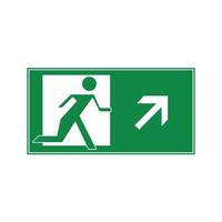 A green exit sign with a man running vector